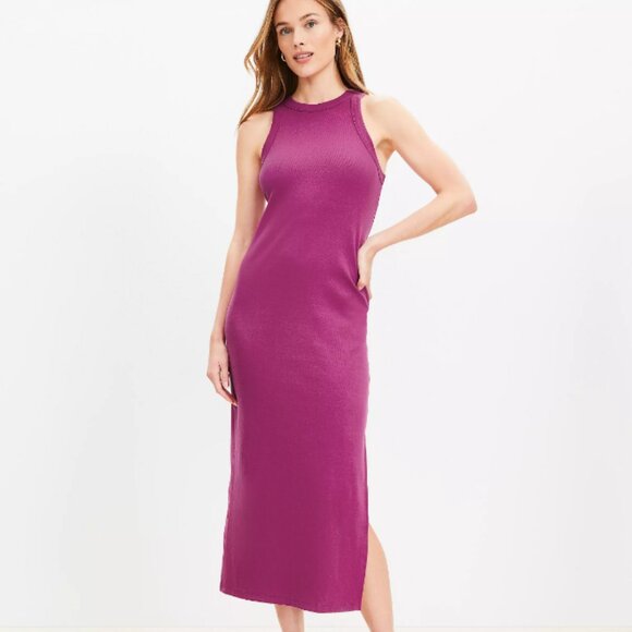 Petite LOFT Perfect Ribbed Tank Midi Dress - Picture 1 of 1